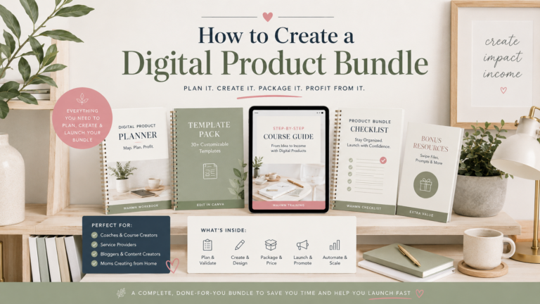 Computer showing digital product bundle