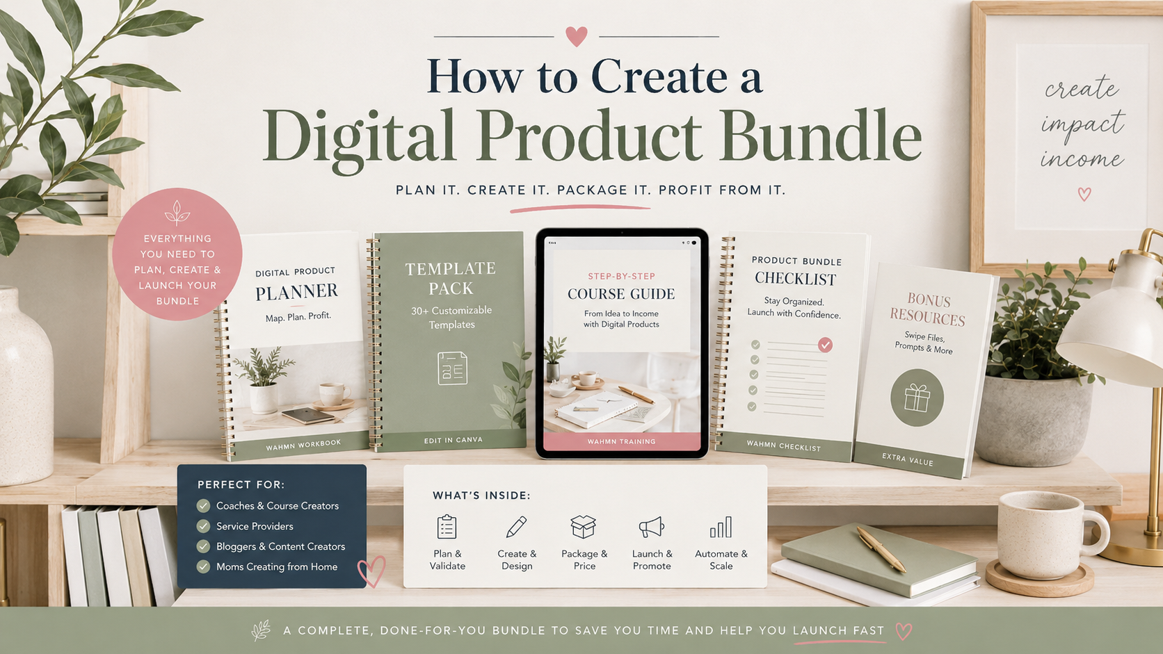 Computer showing digital product bundle