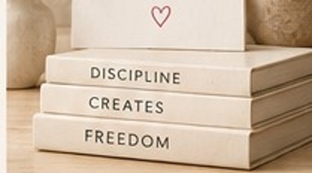 Framed print reading A Brighter Future Is a Plan Away on a stack of books